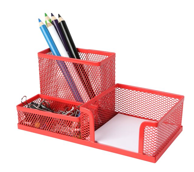 Przybornik na biurko czerwony 3A NET